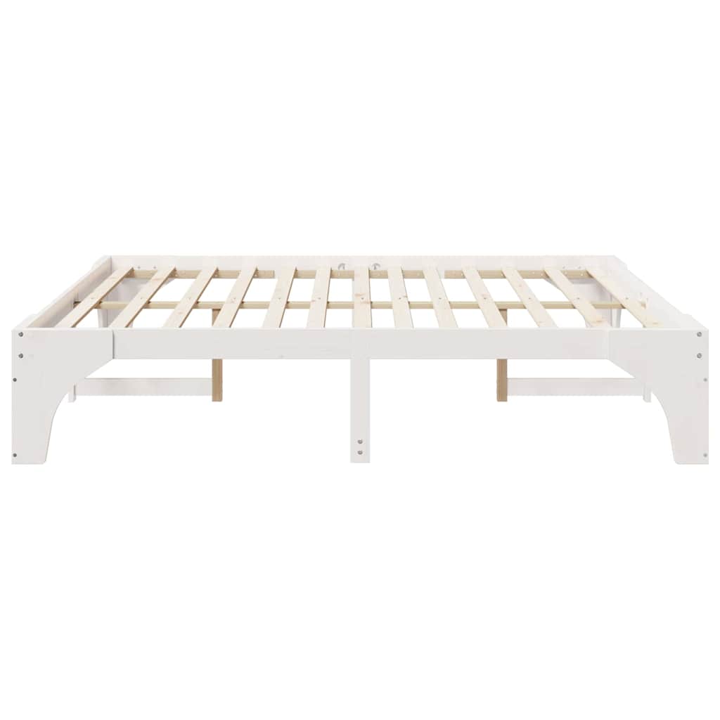 Cadre de lit Blanc 200 x 200 cm Pin massif - XIOS