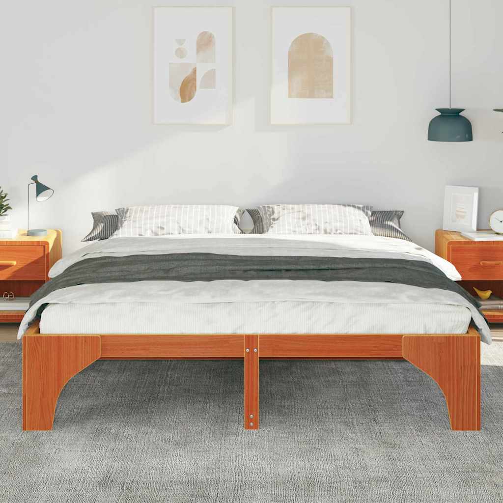 Cadre de lit Marron 200 x 200 cm Pin massif - XIOS