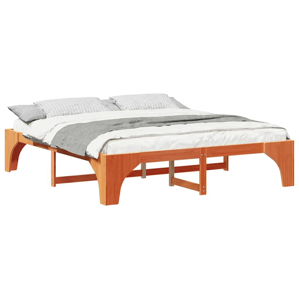 Cadre de lit Marron 200 x 200 cm Pin massif - XIOS