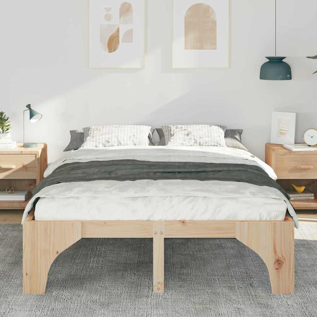 Cadre de lit Marron 150 x 200 cm Pin massif - XIOS
