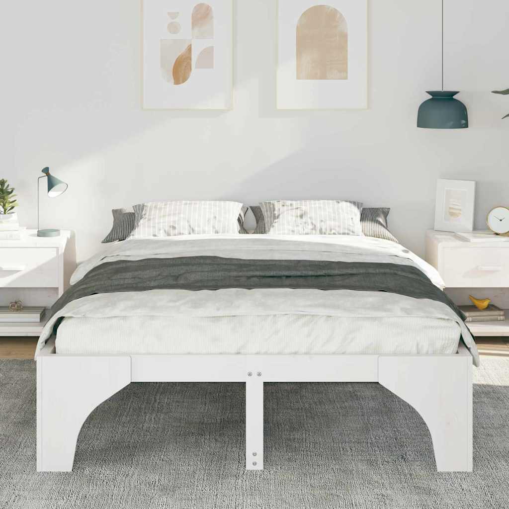 Cadre de lit Blanc 140 x 200 cm Pin massif - XIOS