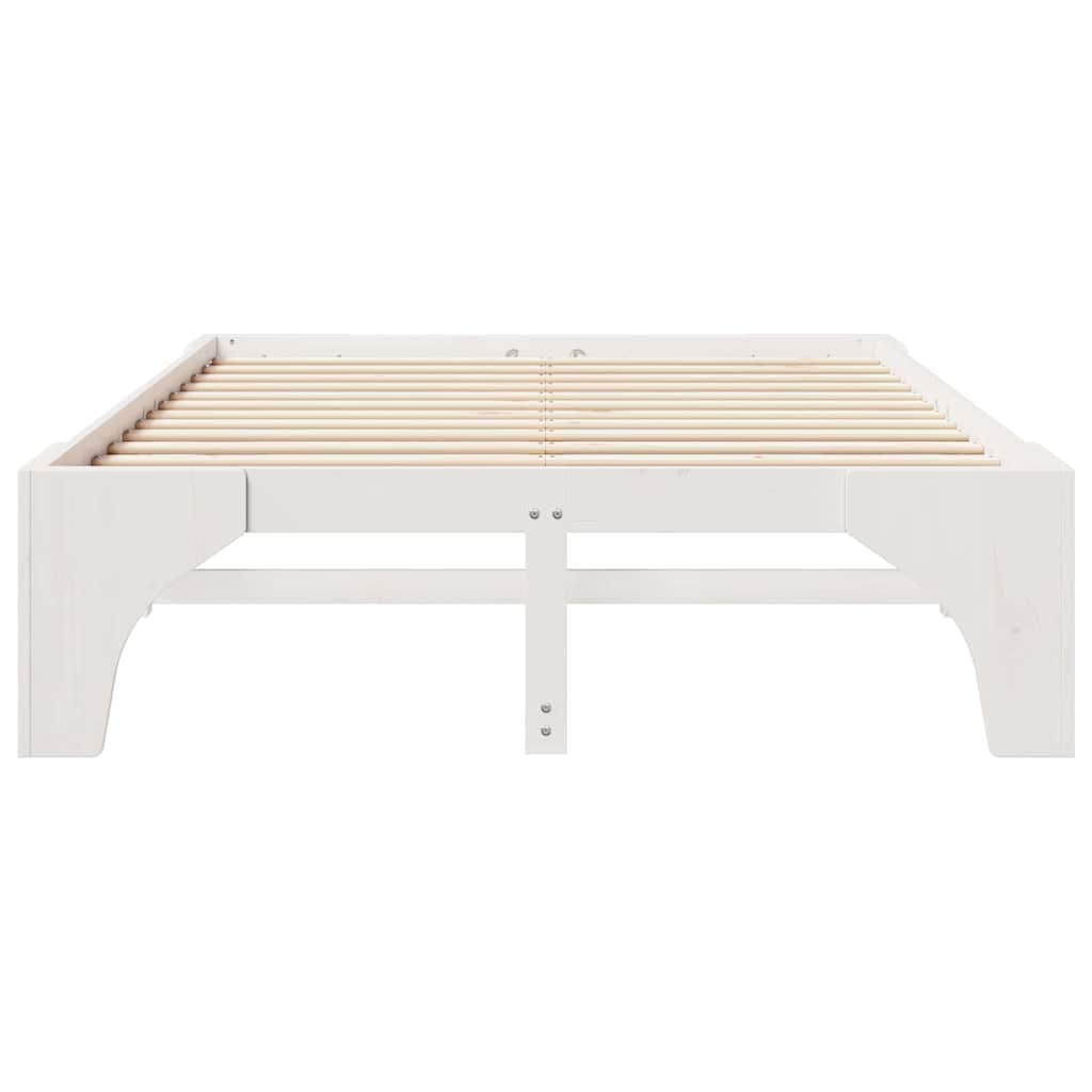 Cadre de lit Blanc 140 x 200 cm Pin massif - XIOS