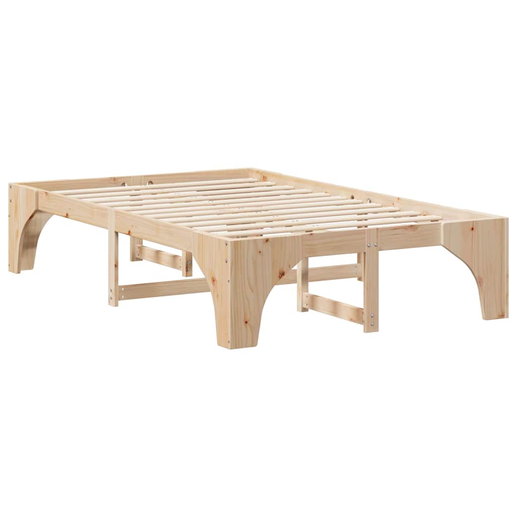 Cadre de lit Marron 135 x 190 cm Pin massif - XIOS