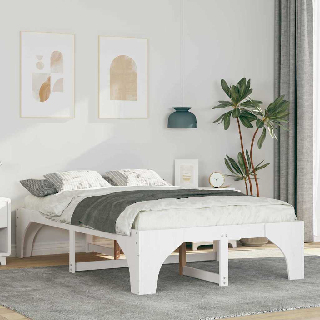 Cadre de lit Blanc 135 x 190 cm Pin massif - XIOS