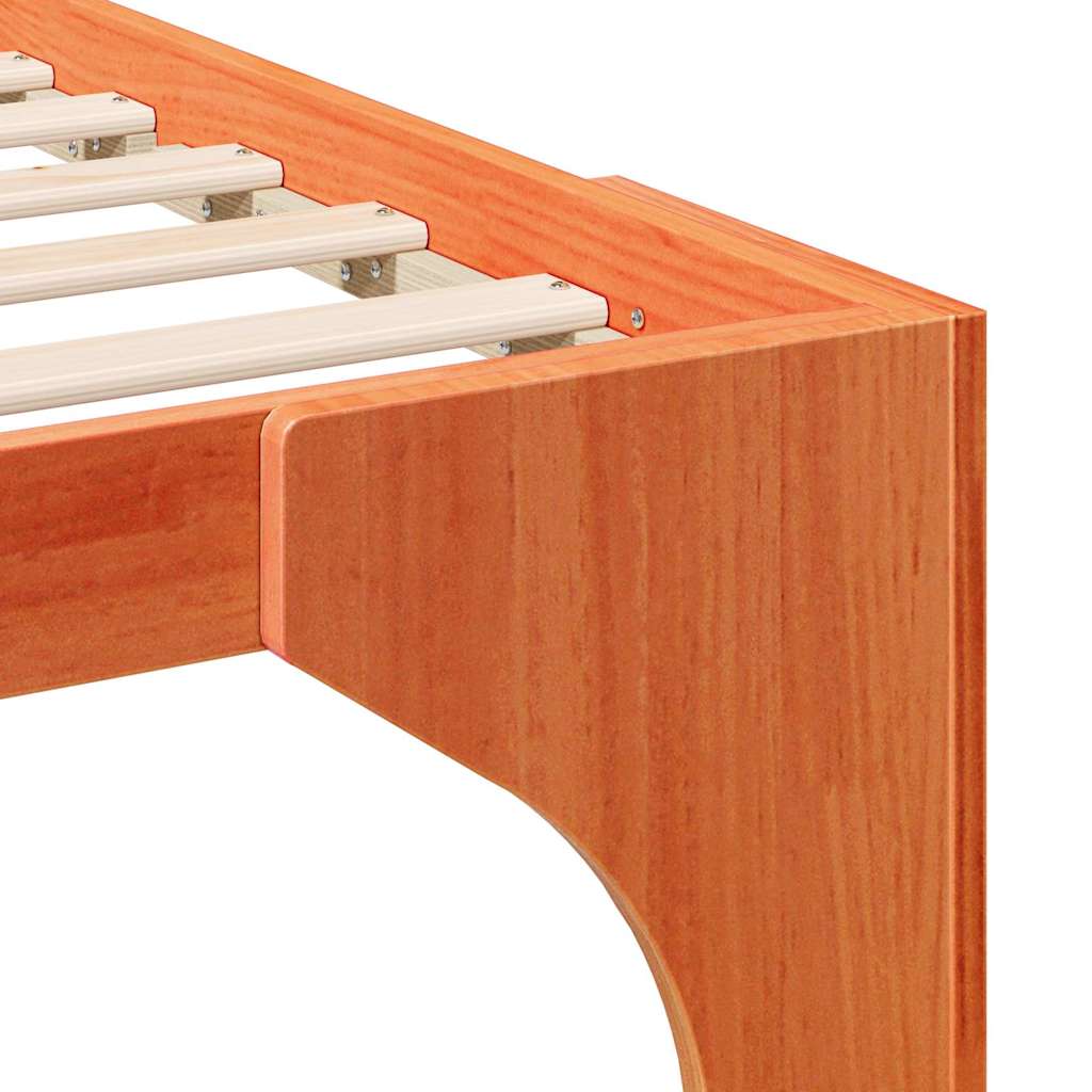 Cadre de lit surélevé Marron 135 x 190 cm Bois de pin - XIOS