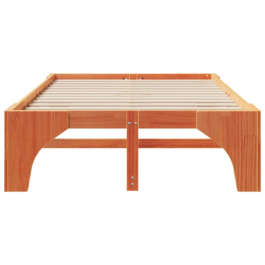 Cadre de lit surélevé Marron 135 x 190 cm Bois de pin - XIOS