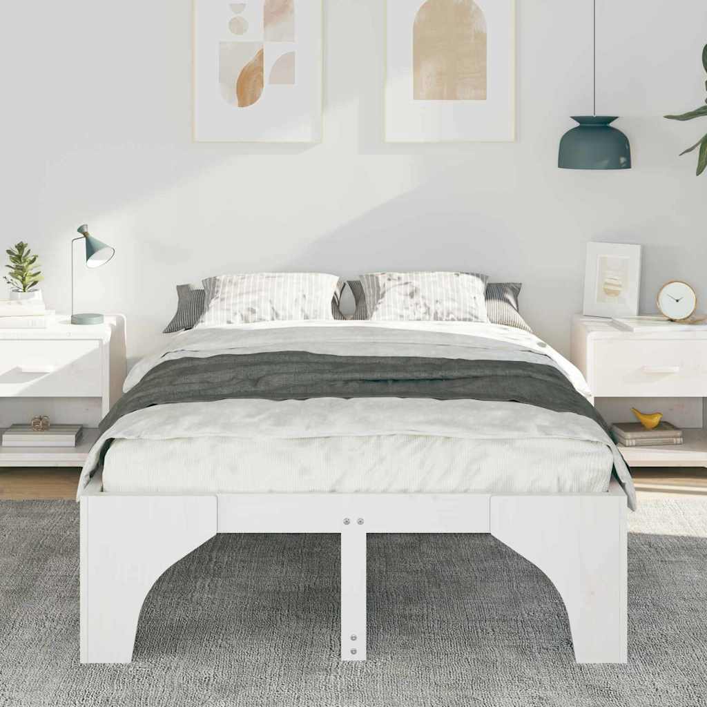 Cadre de lit Blanc 120 x 190 cm Pin massif - XIOS