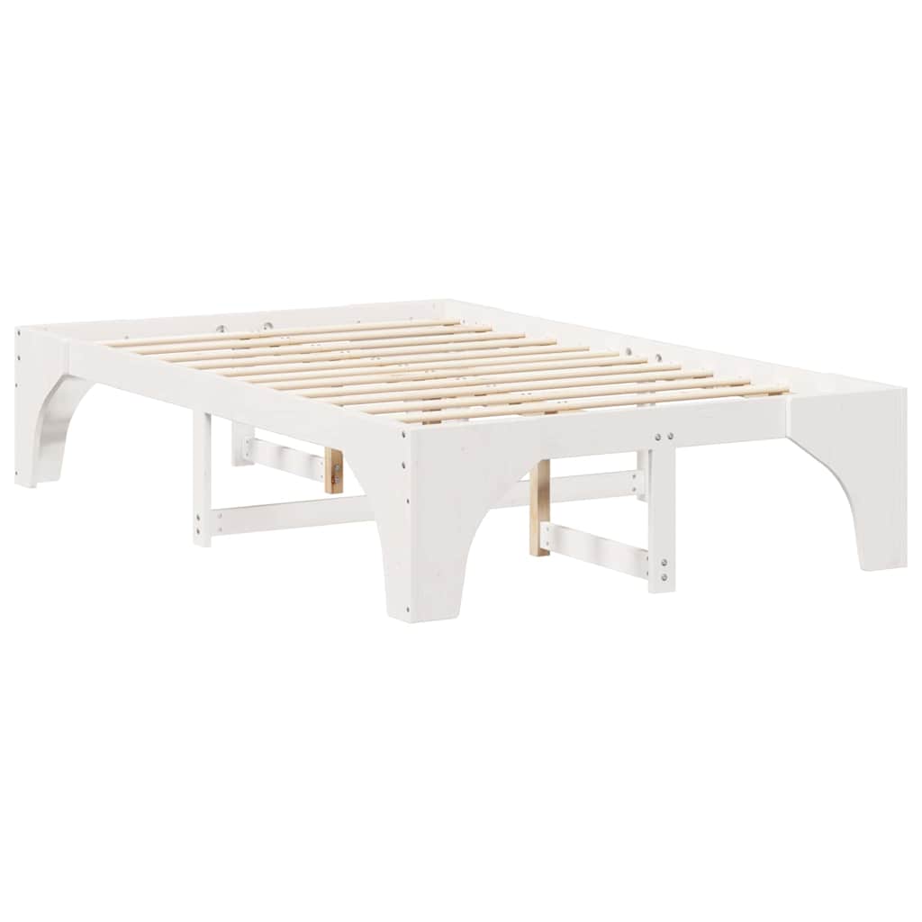 Cadre de lit surélevé Blanc 120 x 190 cm Bois massif en pin - XIOS