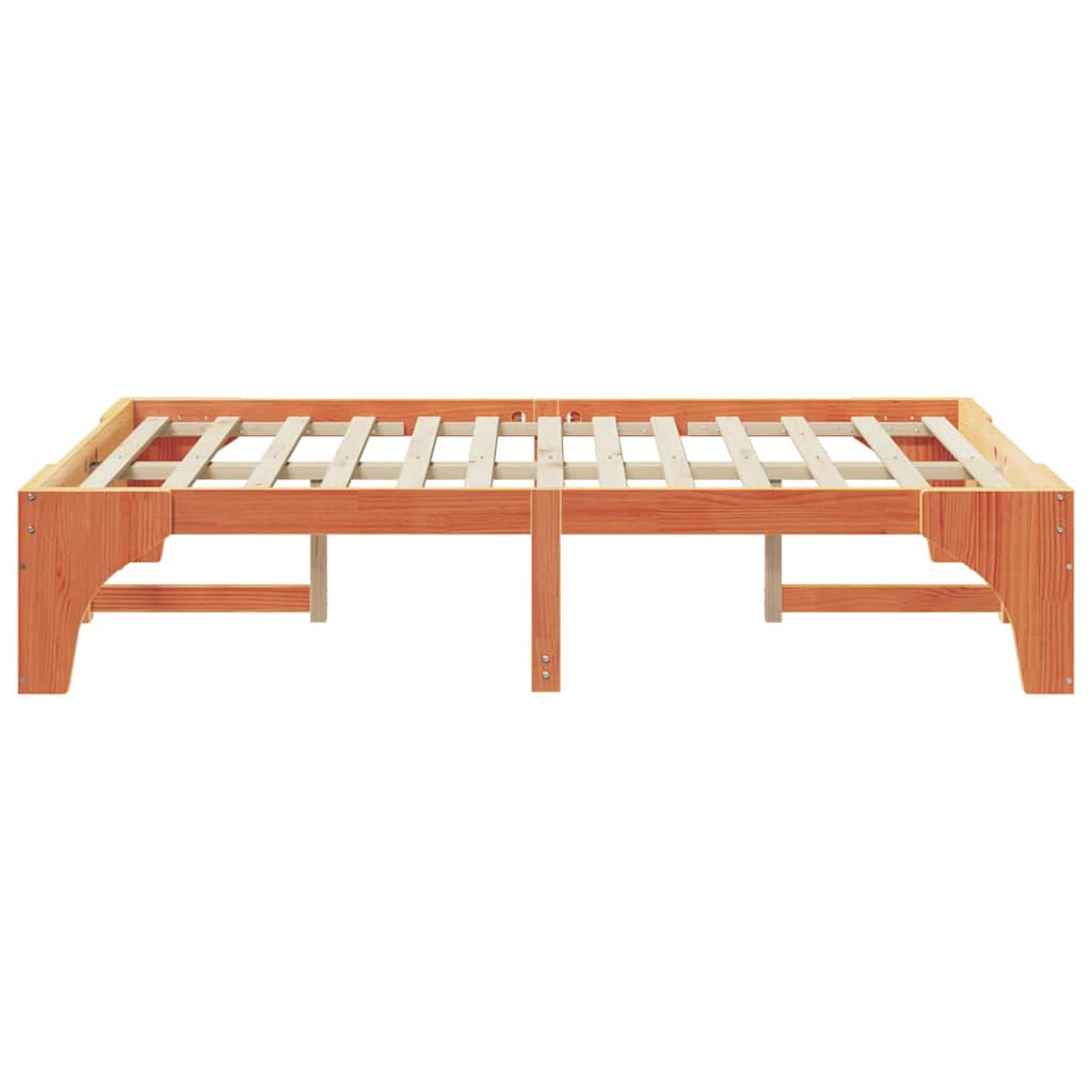 Cadre de lit surélevé Marron 120 x 190 cm Bois massif en pin - XIOS