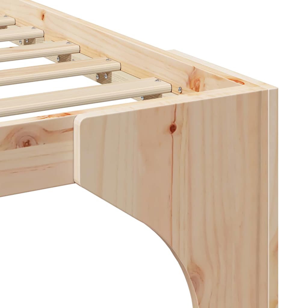 Cadre de lit surélevé Marron 75 x 190 cm Bois massif en pin - XIOS