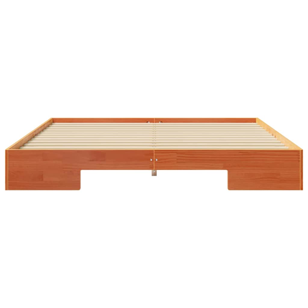 Cadre de lit surélevé Marron 200 x 200 cm Bois massif en pin - XIOS