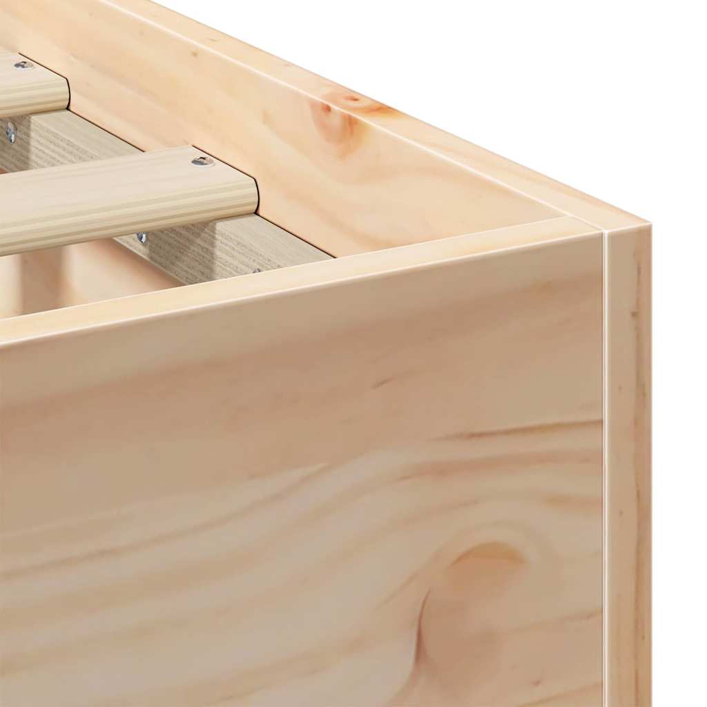 Cadre de lit surélevé Marron 180 x 200 cm Bois massif en pin - XIOS