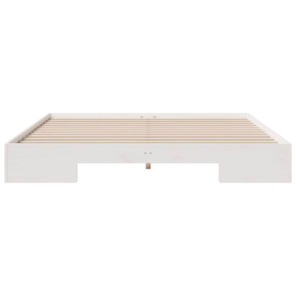 Cadre de lit surélevé Blanc 180 x 200 cm Bois massif en pin - XIOS