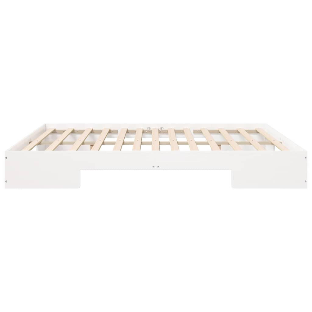 Cadre de lit surélevé Blanc 180 x 200 cm Bois massif en pin - XIOS