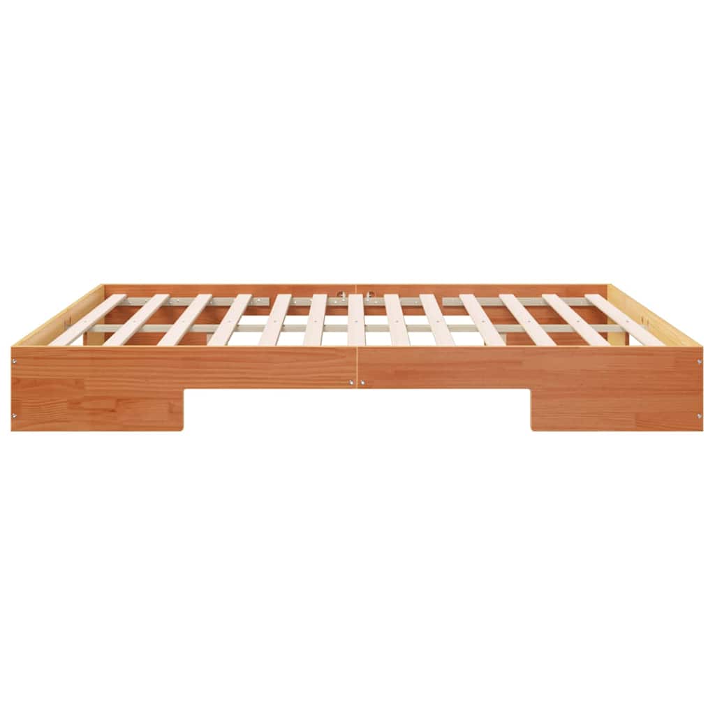 Cadre de lit surélevé Marron 180 x 200 cm Bois massif en pin - XIOS
