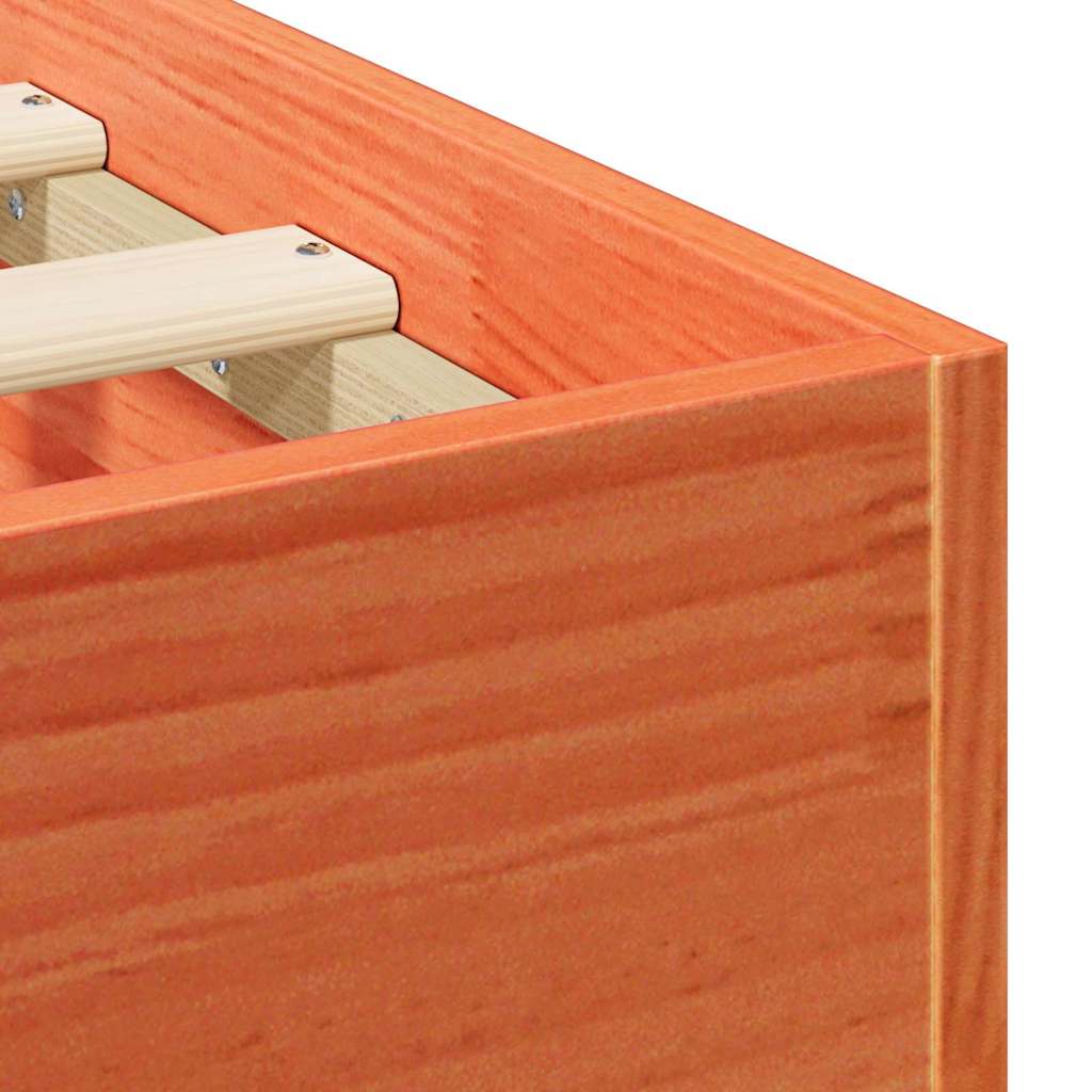 Cadre de lit surélevé Marron 135 x 190 cm Bois massif en pin - XIOS