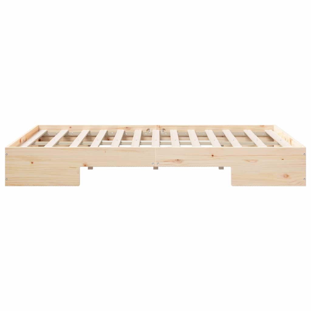 Cadre de lit surélevé Marron 120 x 190 cm Bois massif en pin - XIOS