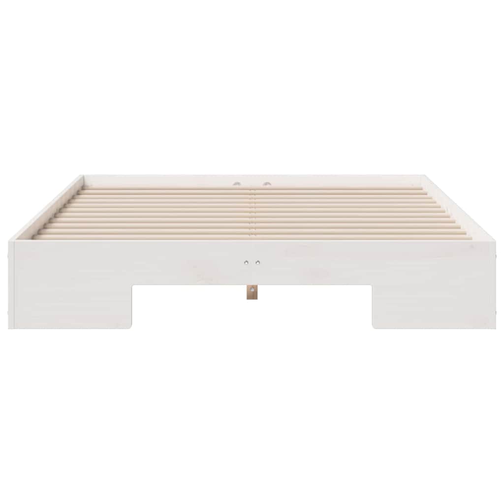 Cadre de lit surélevé Blanc 120 x 190 cm Bois massif en pin - XIOS