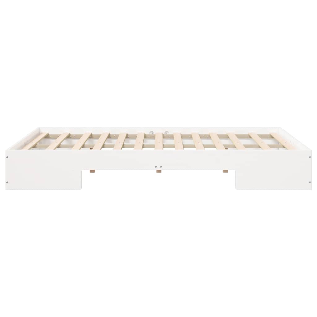 Cadre de lit surélevé Blanc 120 x 190 cm Bois massif en pin - XIOS
