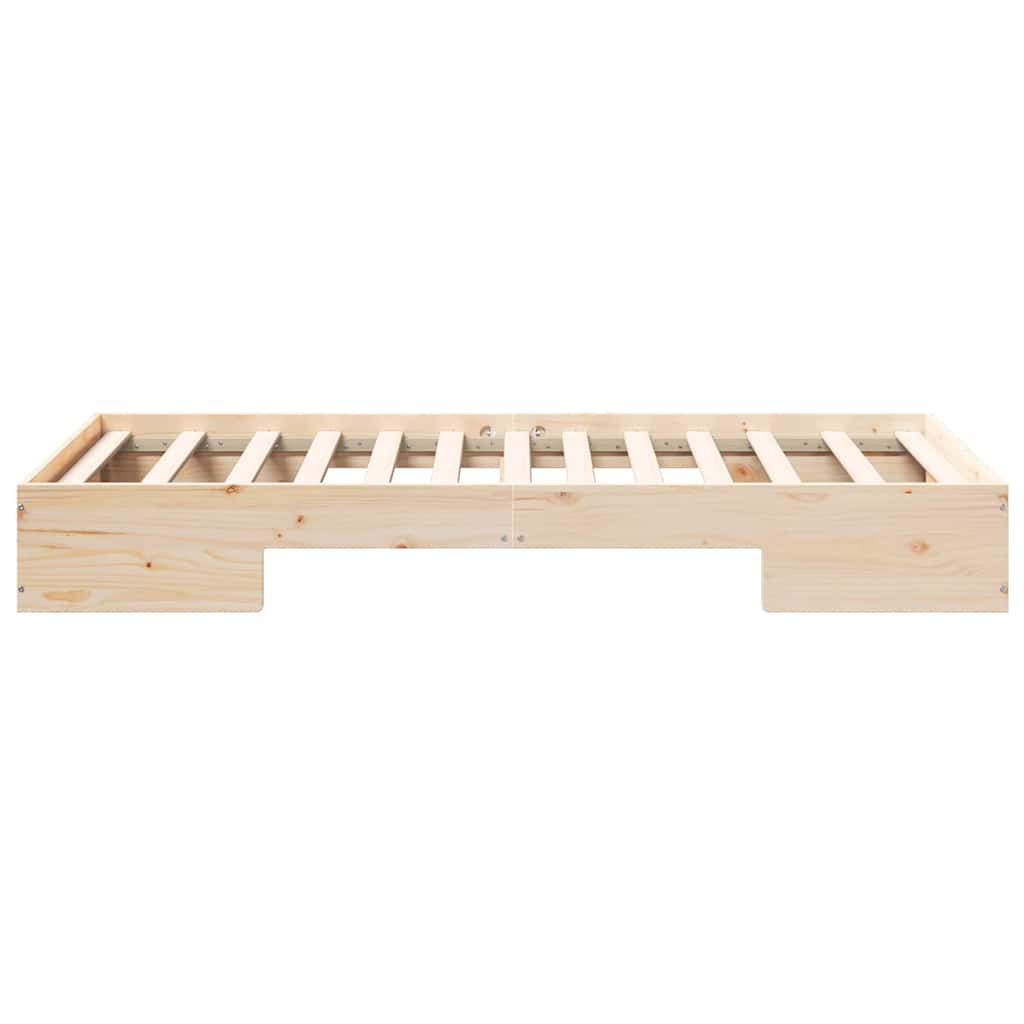 Cadre de lit surélevé Marron 75 x 190 cm Bois massif en pin - XIOS