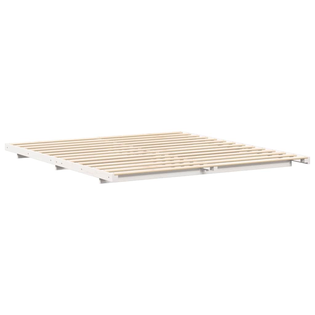 Cadre de lit Blanc 200 x 200 cm Pin massif - XIOS