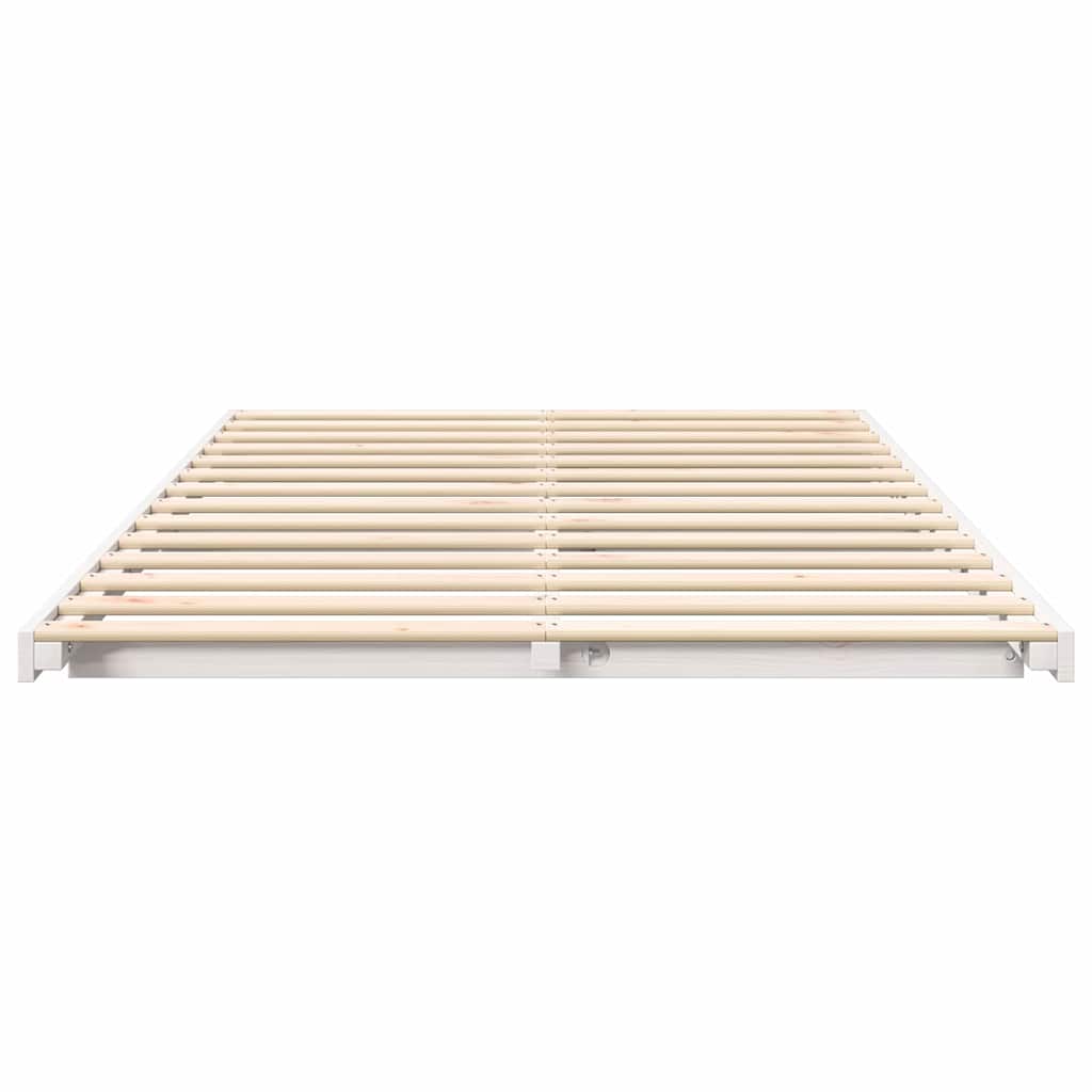 Cadre de lit Blanc 140 x 190 cm Pin massif - XIOS