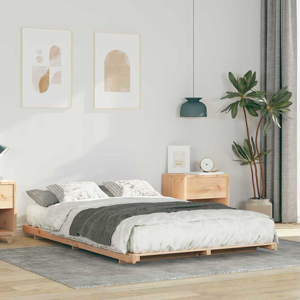 Cadre de lit Marron 120 x 190 cm Pin massif - XIOS