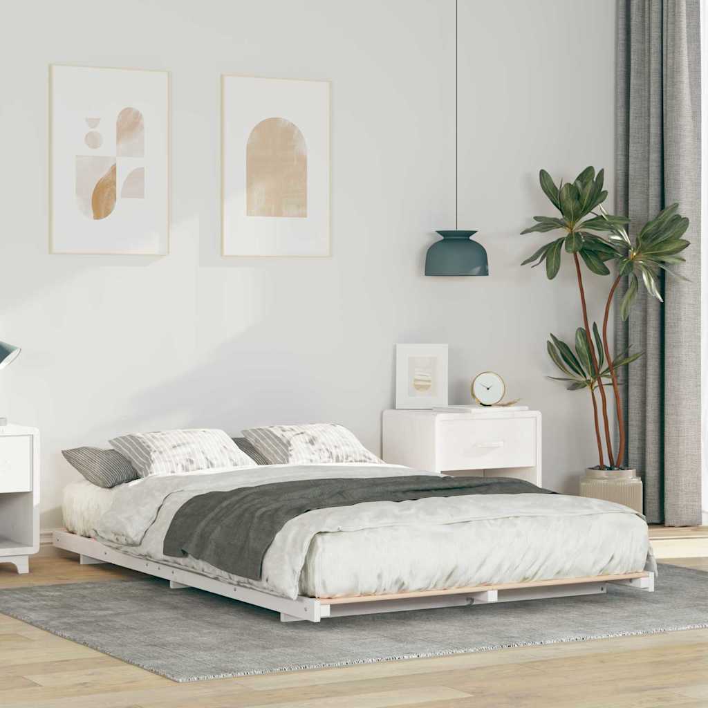Cadre de lit Blanc 120 x 190 cm Pin massif - XIOS