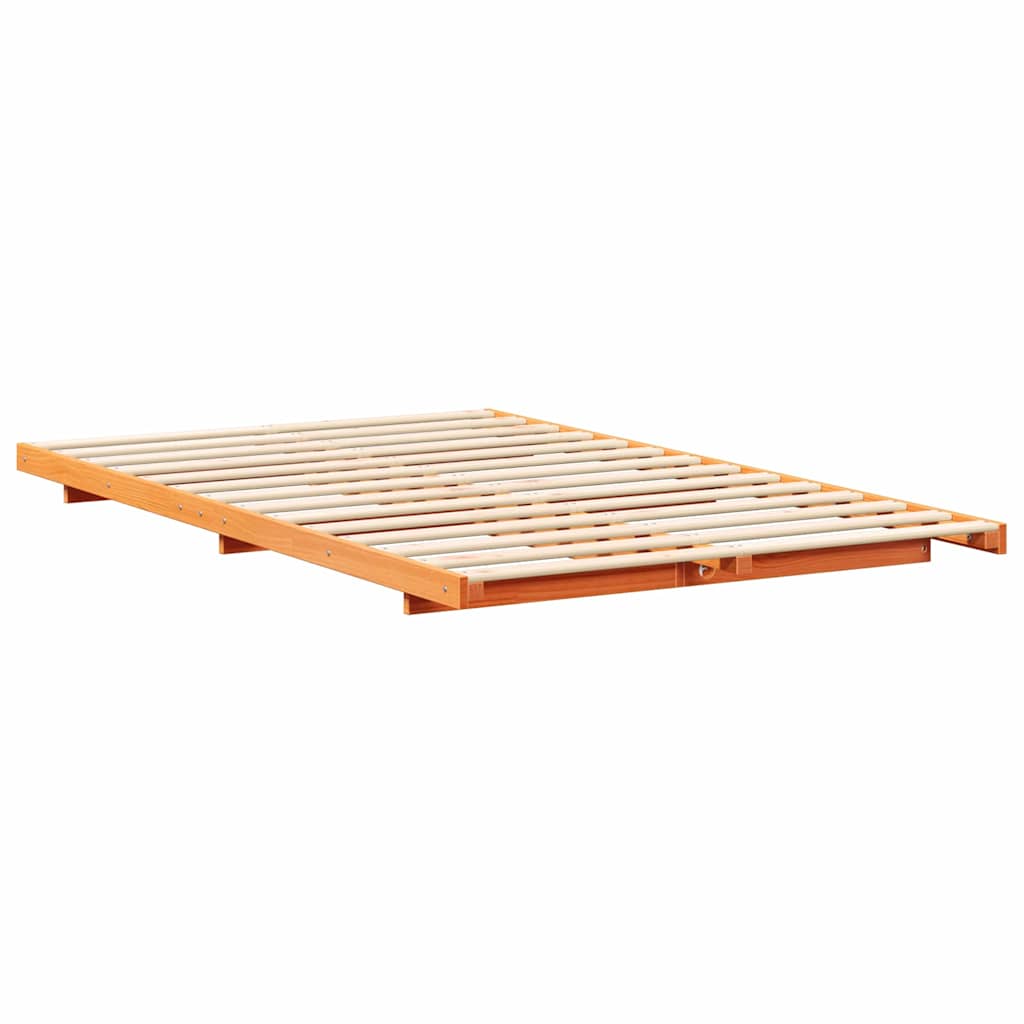 Cadre de lit Brun cire 120 x 190 cm Pin massif - XIOS