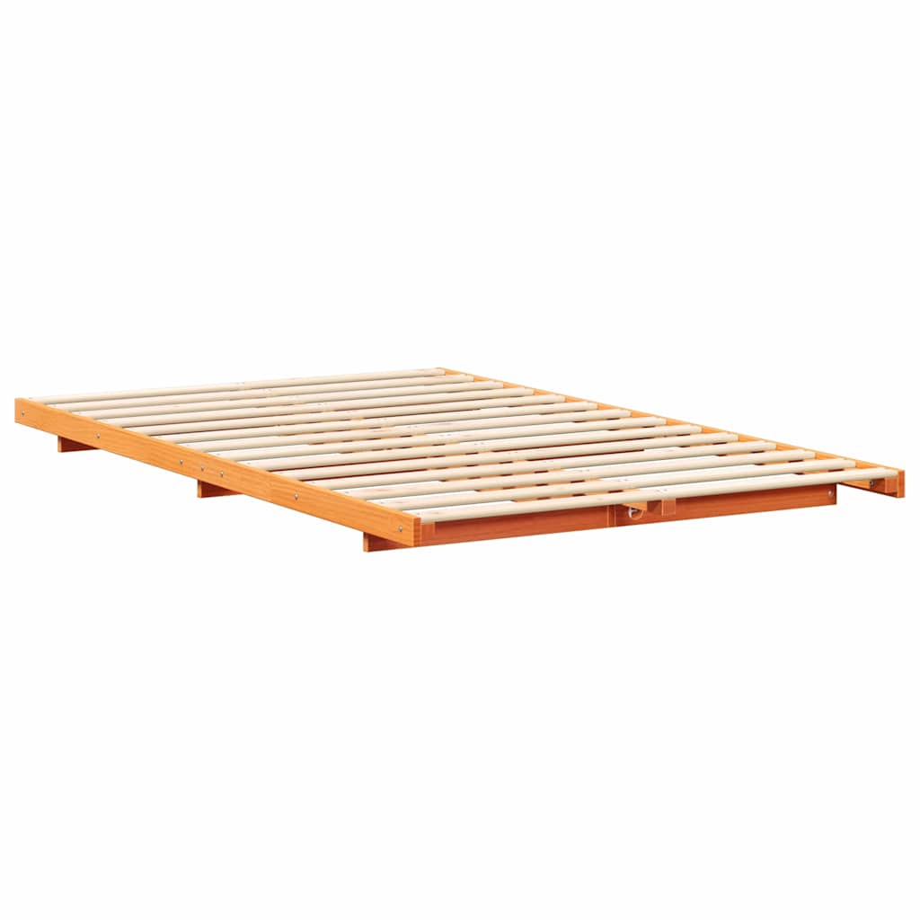 Cadre de lit Brun cire 120 x 190 cm Pin massif - XIOS