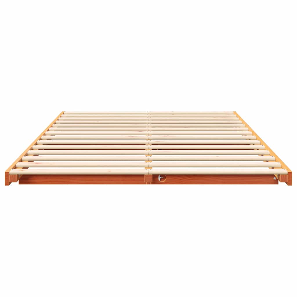 Cadre de lit Brun cire 120 x 190 cm Pin massif - XIOS