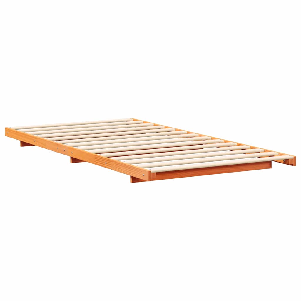 Cadre de lit Brun cire 90 x 190 cm Pin massif - XIOS