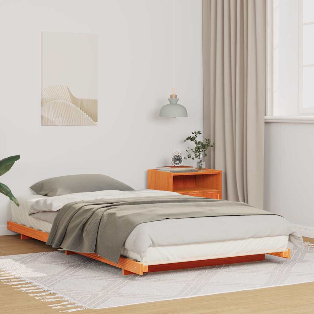 Cadre de lit Brun cire 75 x 190 cm Pin massif - XIOS