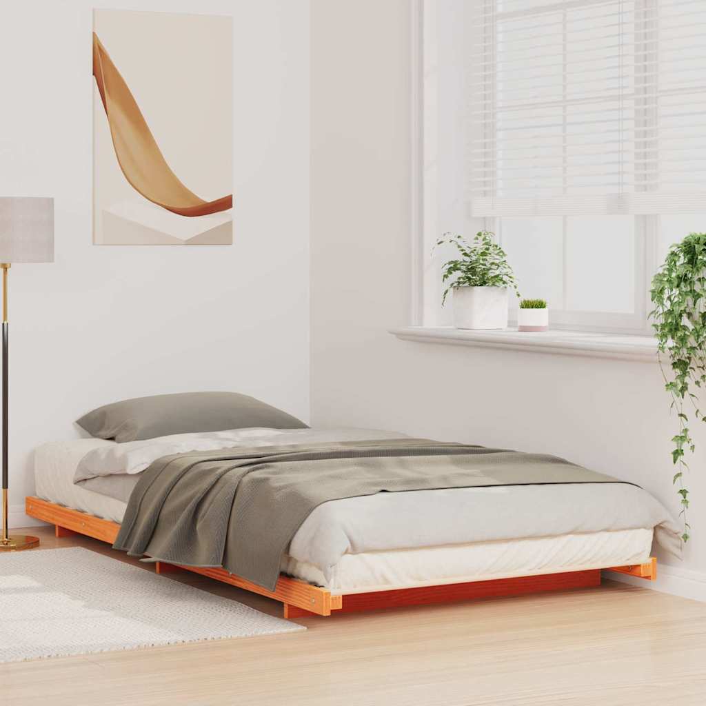 Cadre de lit Brun cire 75 x 190 cm Pin massif - XIOS