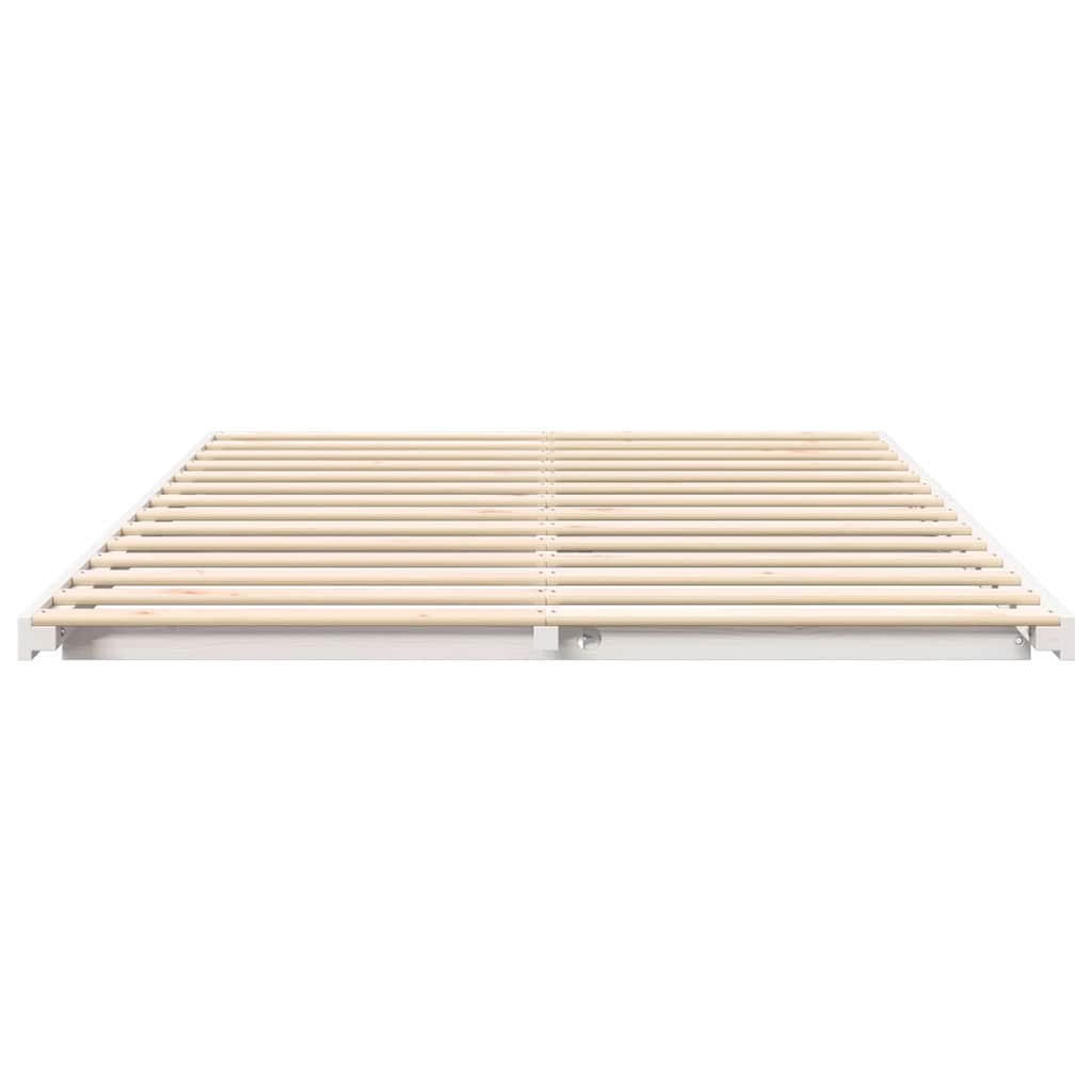 Cadre de lit Blanc 140 x 210 cm Pin massif - XIOS