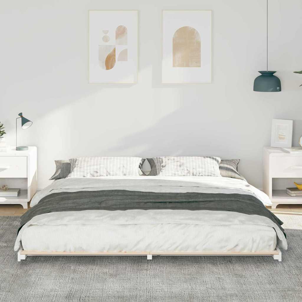 Cadre de lit Blanc 200 x 210 cm Pin massif - XIOS