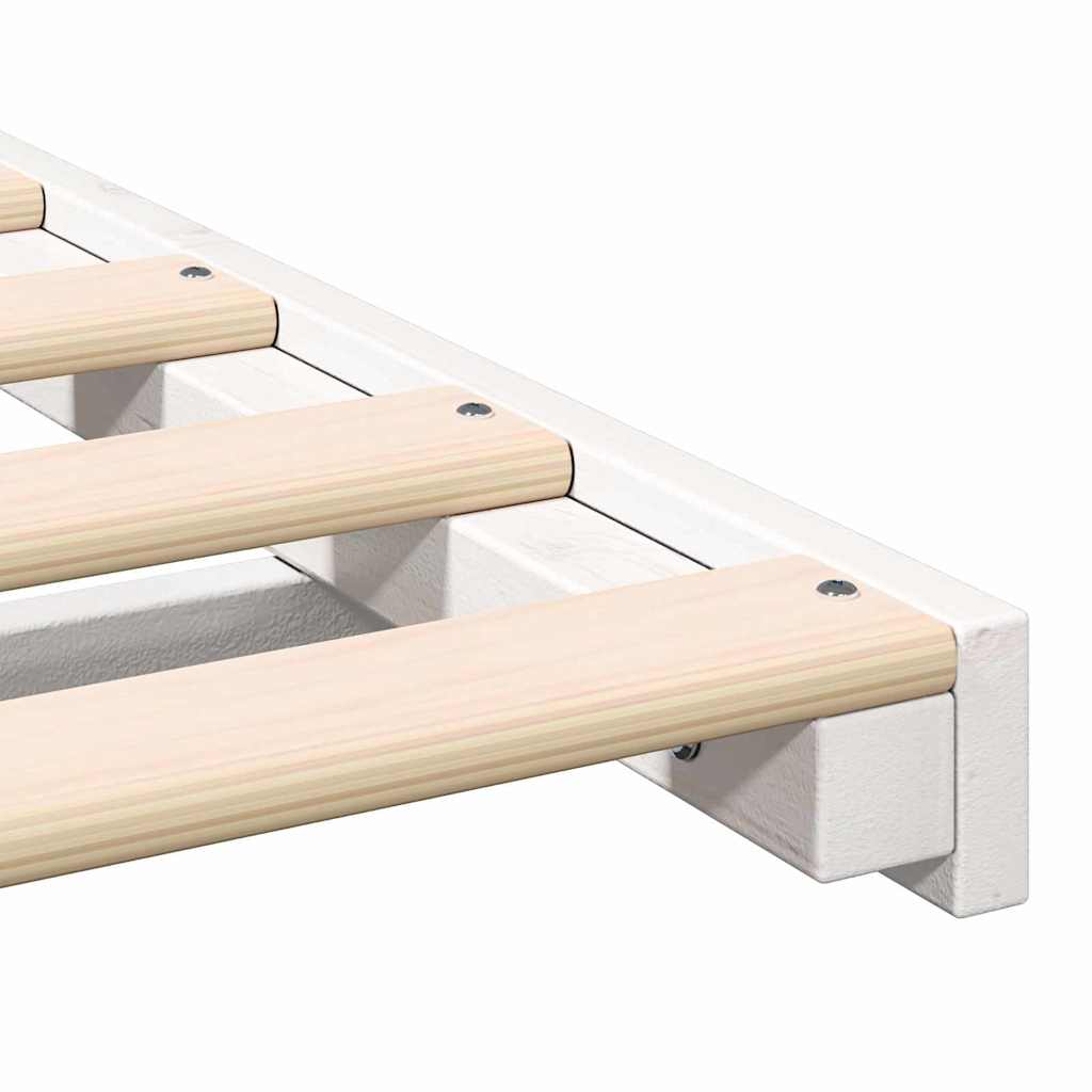 Cadre de lit Blanc 100 x 220 cm Pin massif - XIOS