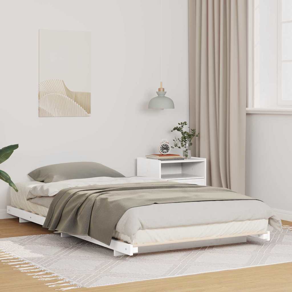 Cadre de lit Blanc 100 x 220 cm Pin massif - XIOS