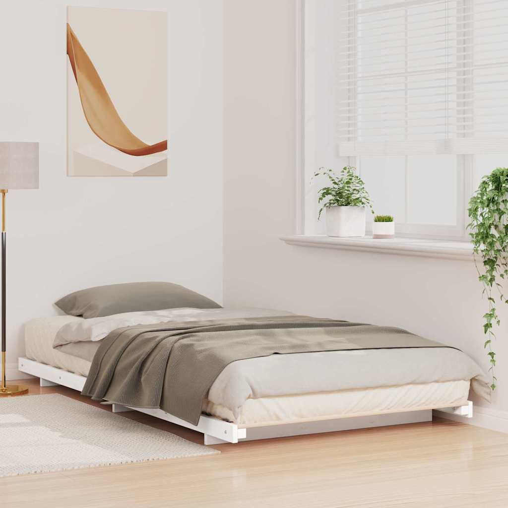 Cadre de lit Blanc 100 x 220 cm Pin massif - XIOS