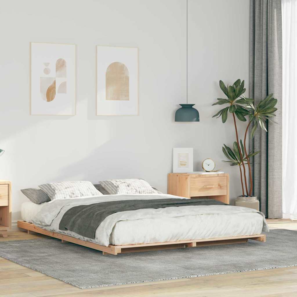 Cadre de lit Marron 160 x 220 cm Pin massif - XIOS