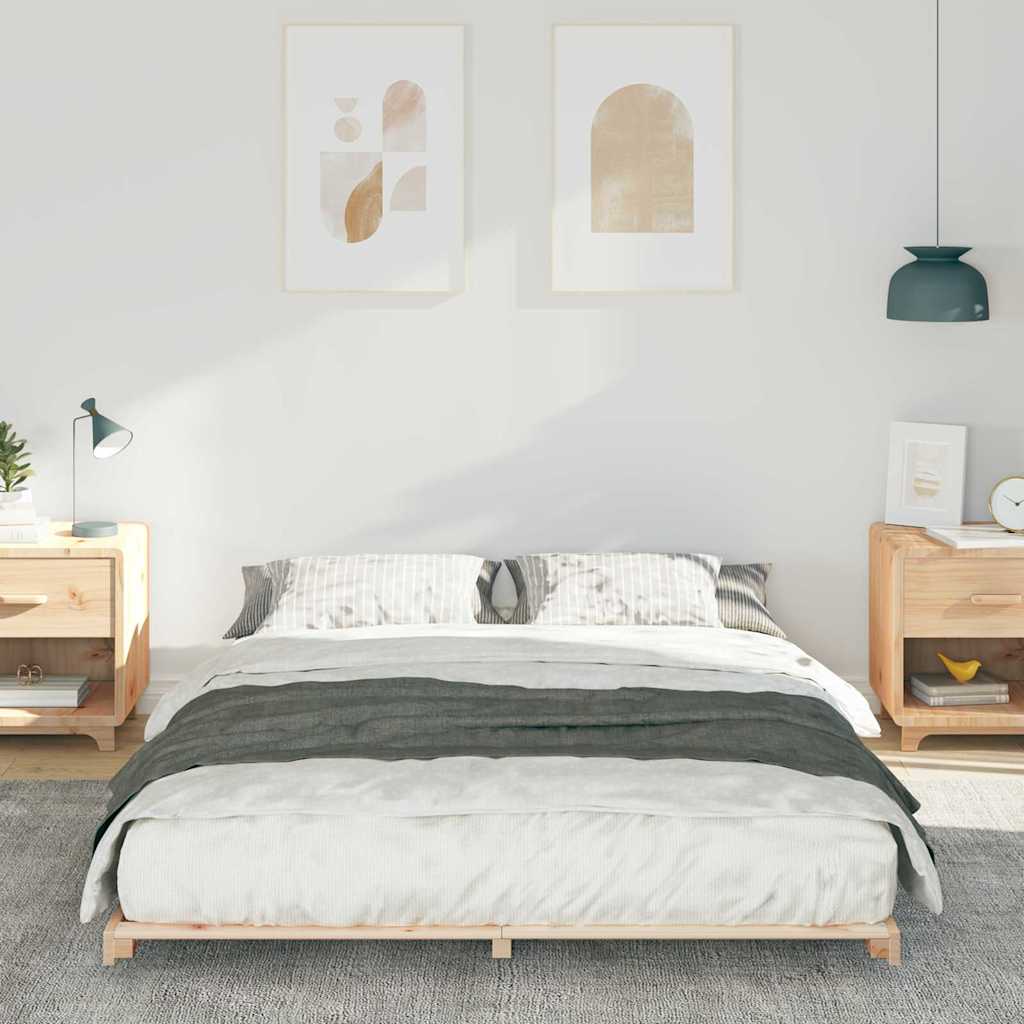 Cadre de lit Marron 160 x 220 cm Pin massif - XIOS