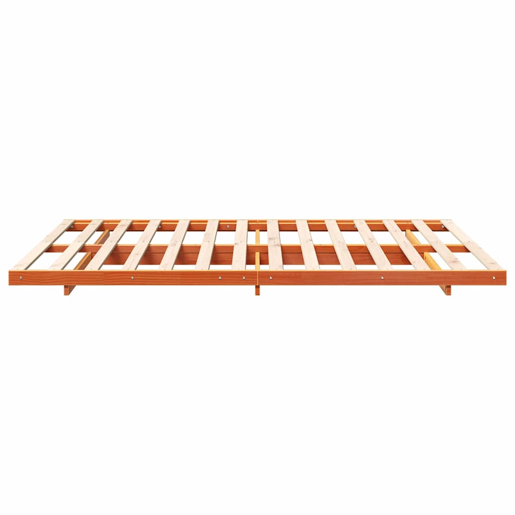 Cadre de lit Brun cire 160 x 220 cm Pin massif - XIOS