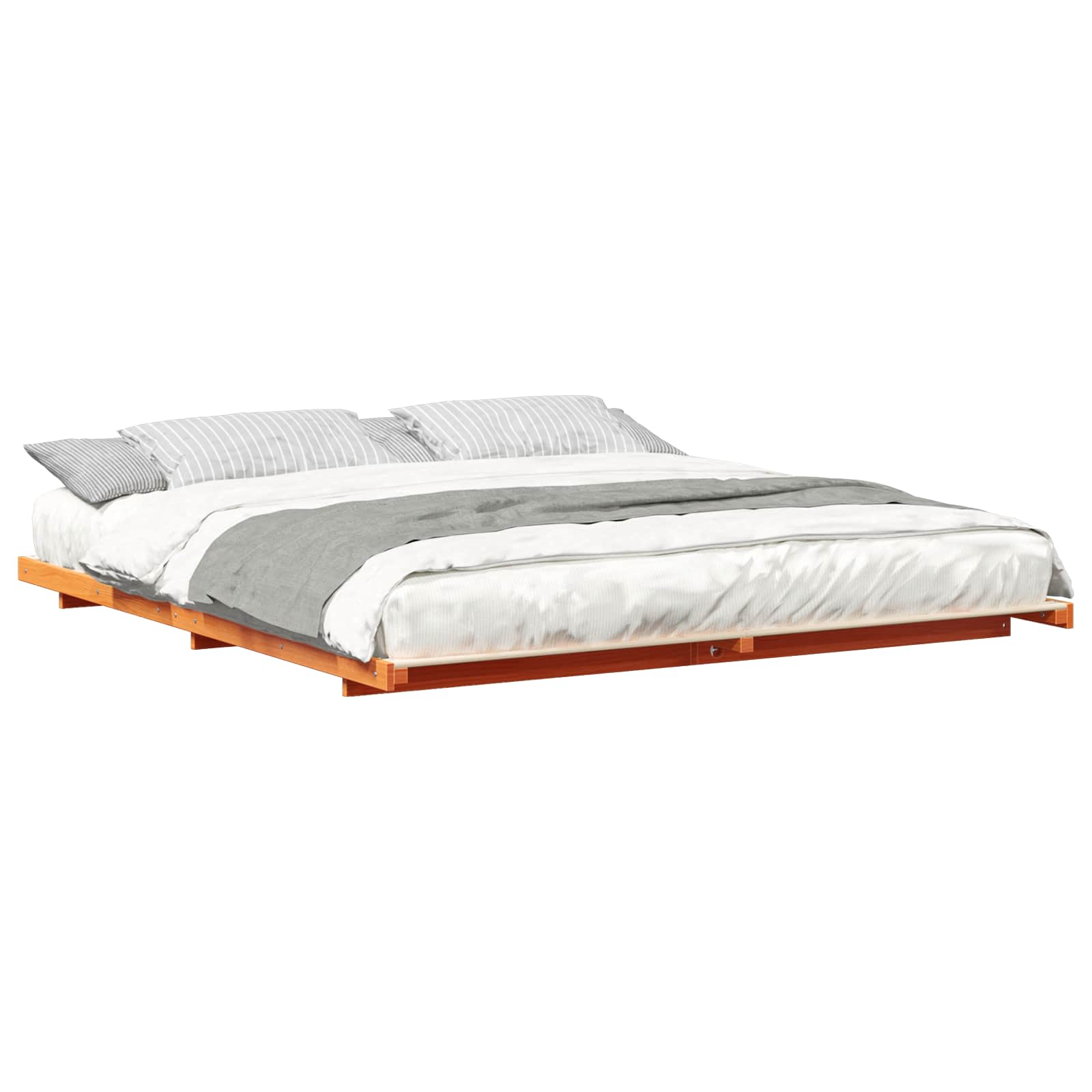 Cadre de lit Brun cire 180 x 220 cm Pin massif - XIOS