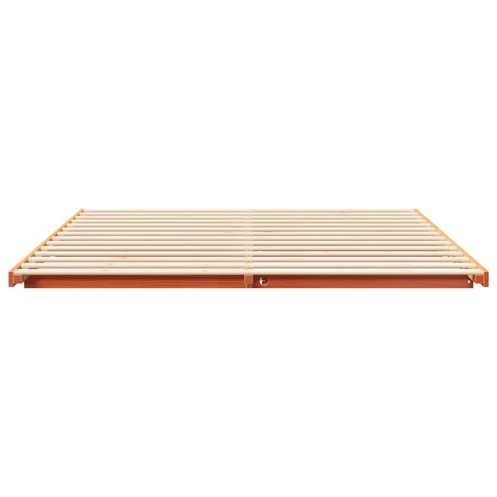 Cadre de lit Brun cire 180 x 220 cm Pin massif - XIOS