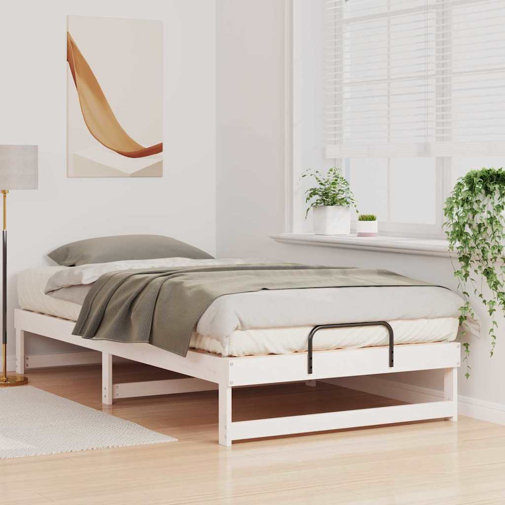 Cadre de lit Blanc 100 x 200 cm Pin massif - XIOS