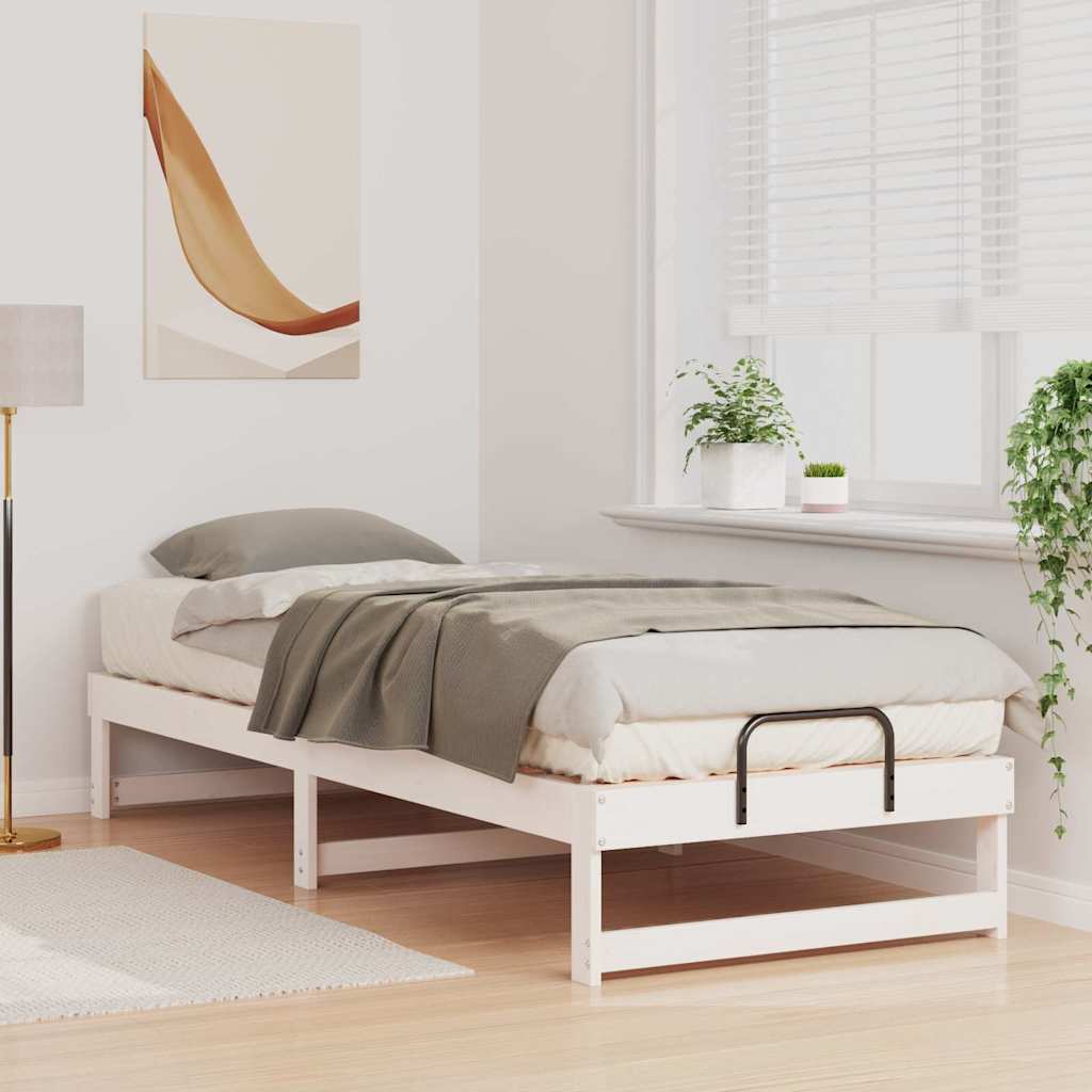 Cadre de lit Blanc 80 x 210 cm Pin massif - XIOS