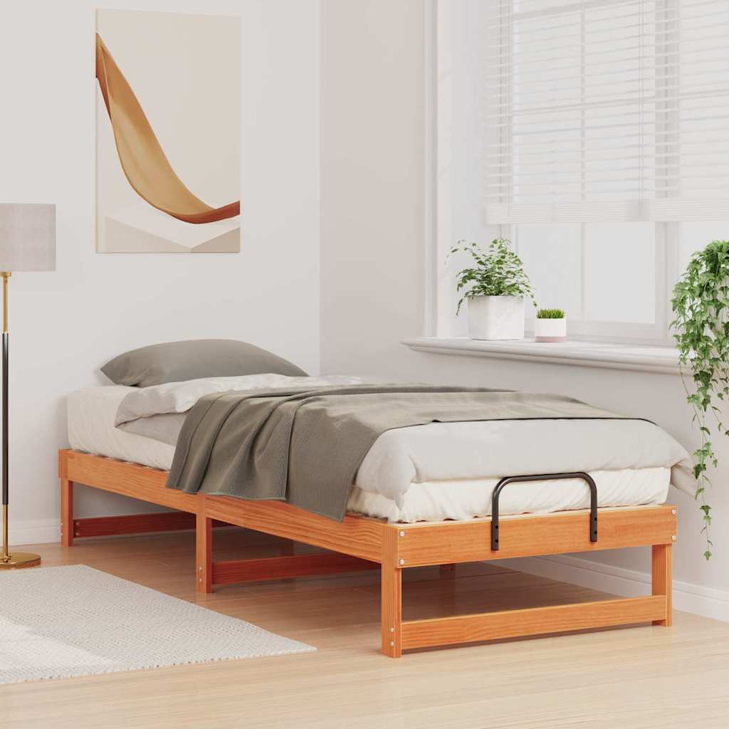 Cadre de lit Marron 90 x 210 cm Pin massif - XIOS