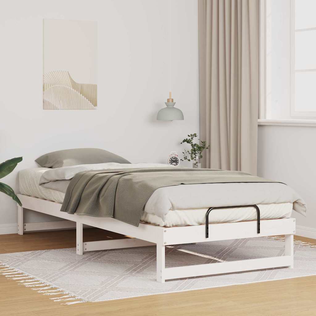 Cadre de lit Blanc 90 x 220 cm Pin massif - XIOS