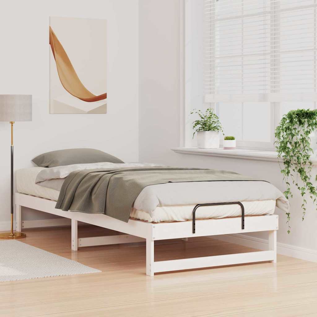 Cadre de lit Blanc 100 x 220 cm Pin massif - XIOS