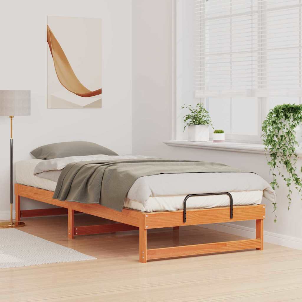 Cadre de lit Marron 100 x 220 cm Pin massif - XIOS